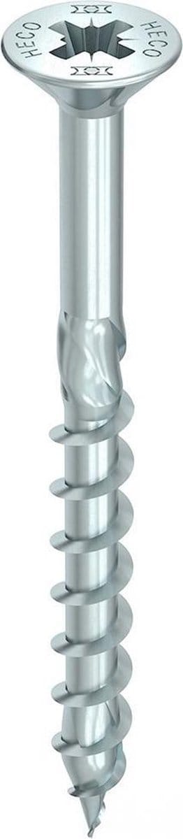 HECO TOPIX-plus schroeven - platkop verzinkt - 6x130/72 mm - PZ3 - deeldraad - 100 st