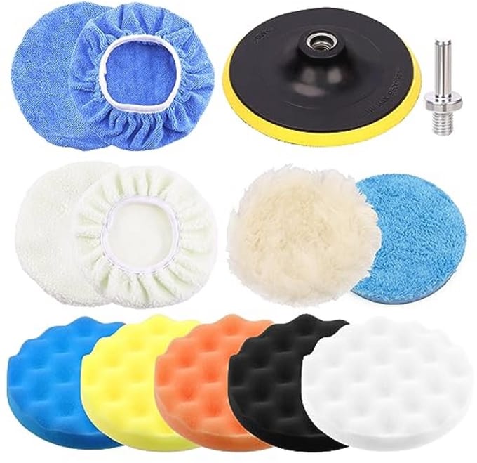 13-delige 7 inch polijstpad set voor auto en boormachine