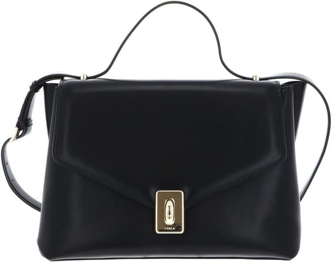 FURLA Leren Schoudertas Meridiana Shoulder Bag Nero Zwart