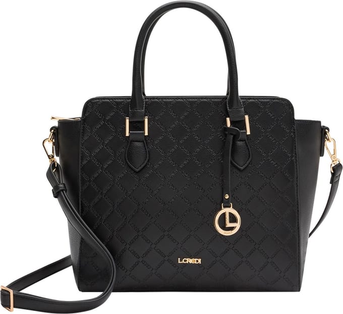 L.CREDI Handtas Schoudertas Filiberta Handle Bag Black Zwart