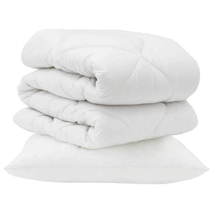 vidaXL - Dekbed - met - kussen - 2 - st - Wit - Microvezel
