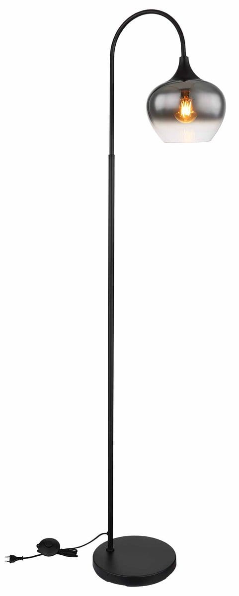 Vloerlamp MAXY Glas 165.0cm Matt zwart | Smoked E27 3-Lichts
