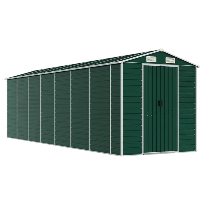 vidaXL - Tuinschuur - 191x640x198 - cm - gegalvaniseerd - staal - groen