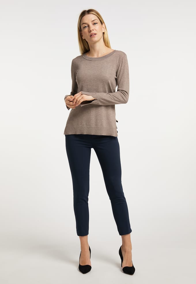 usha trui met ronde hals Dames taupe