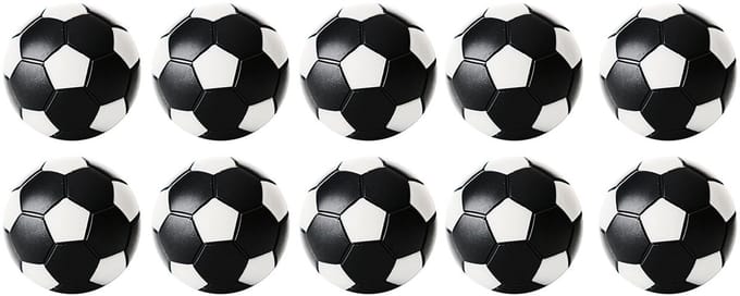 Robertson - Tafelvoetbal Ballen - 35 mm - Zwart / Wit - 10 stuks