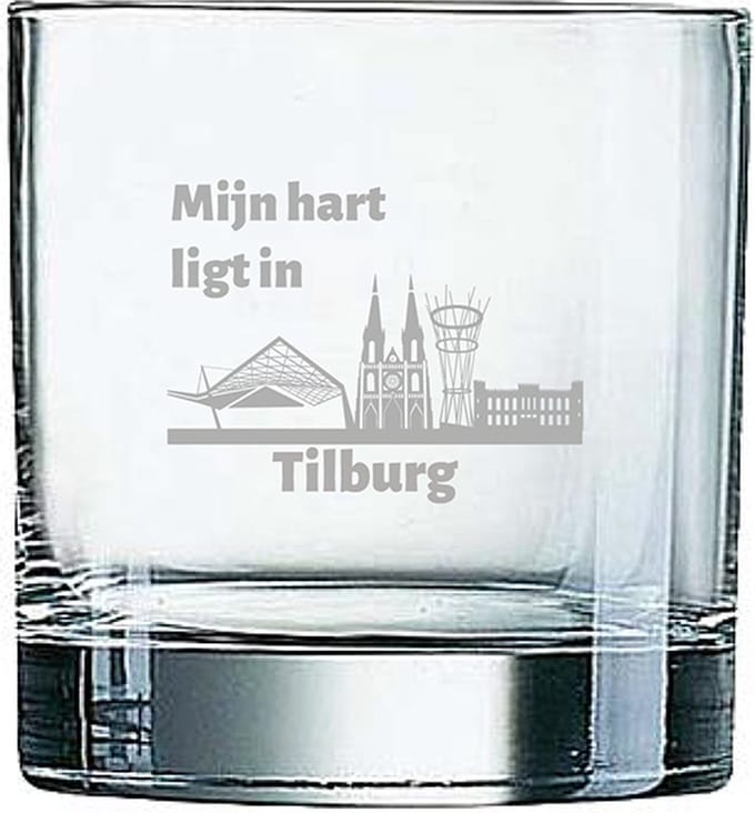 Gegraveerde Whiskeyglas 38cl Tilburg