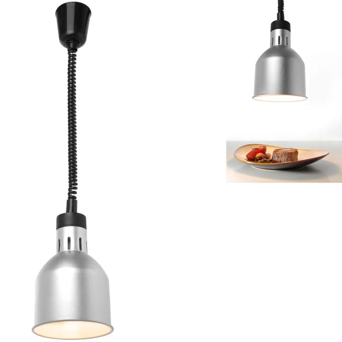 HENDI Verstelbare warmtelamp – cilindrisch – zilver – 230V/250W – ⌀175x(H)250mm