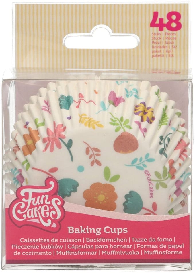 FunCakes Baking Cups - Bloemen - 48 Stuks - Cupcake Vormpjes Papier