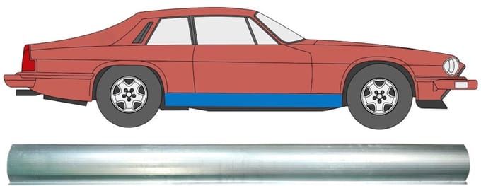 Reparatie dorpel voor Jaguar XJS 1975-1996 / Links = Rechts (symmetrisch)