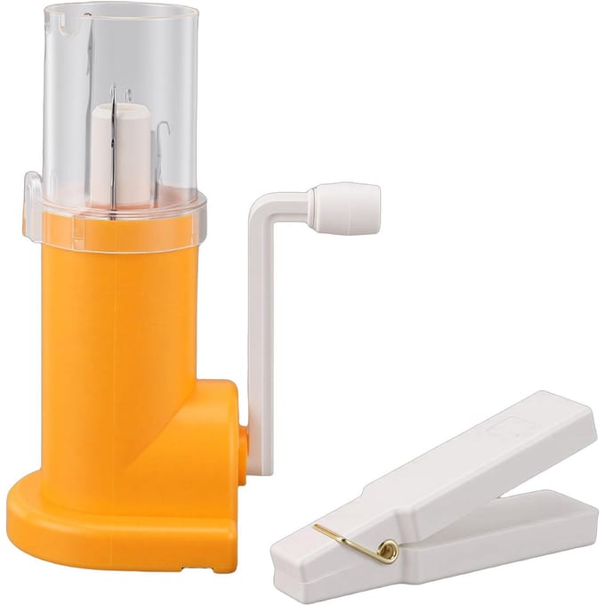 Kabel Breimachine met Dubbele Groeven Handzwengel Touw Breier voor Kleding Knutselprojecten Oranje white