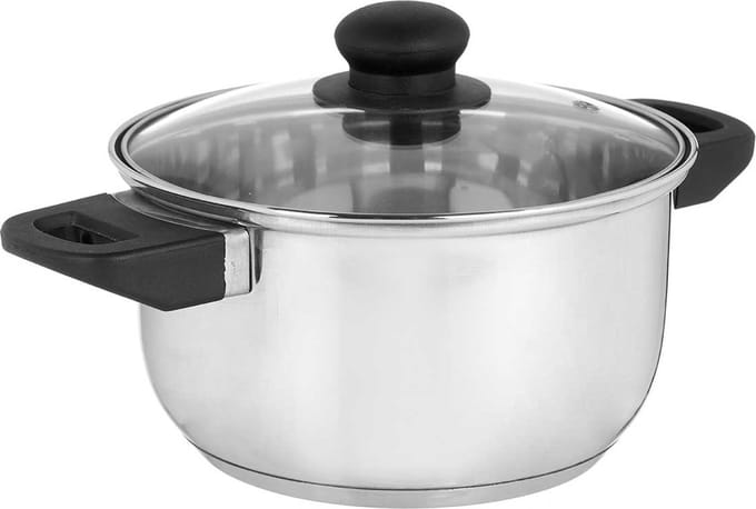 Inductiekookpan 20 cm glazen deksel