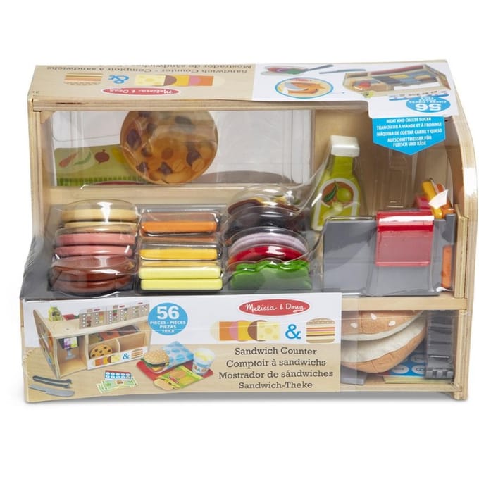 Spinmaster Melissa & Doug - Wooden Slice & Stack Sandwich Counter Baby- en peuterspeelgoed Badspeelgoed Houten speelgoed