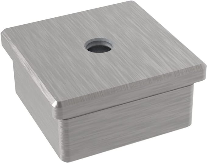 Insteekdop Vierkant voor 50x50 mm Buis met Wanddikte 2 mm - Plakmodel RVS