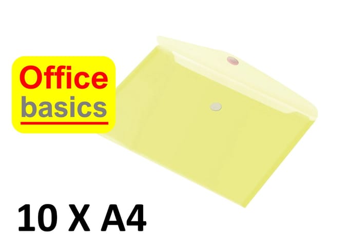 10 x Enveloptas Office Basics - A4 - dwars - geel