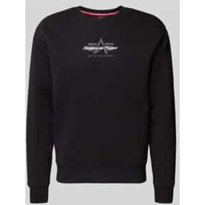 Regular fit sweatshirt van katoenmix met labeldetail
