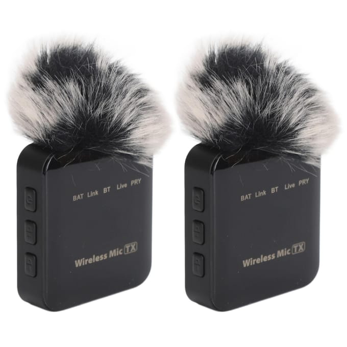 Microphone cravate omnidirectionnel sans fil double pour téléphone, ordinateur portable,