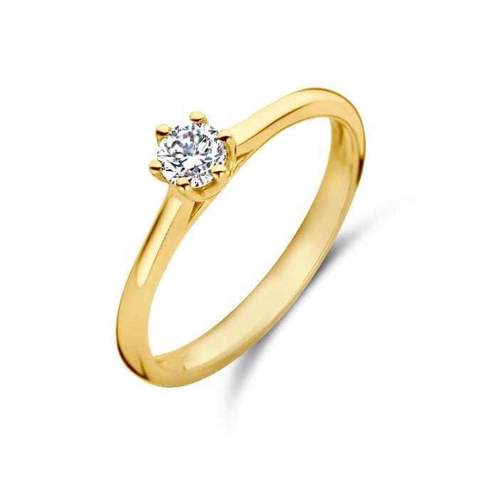 14K Geelgoud Aanzoeksring Diamant 0.20Ct H Si 4029123