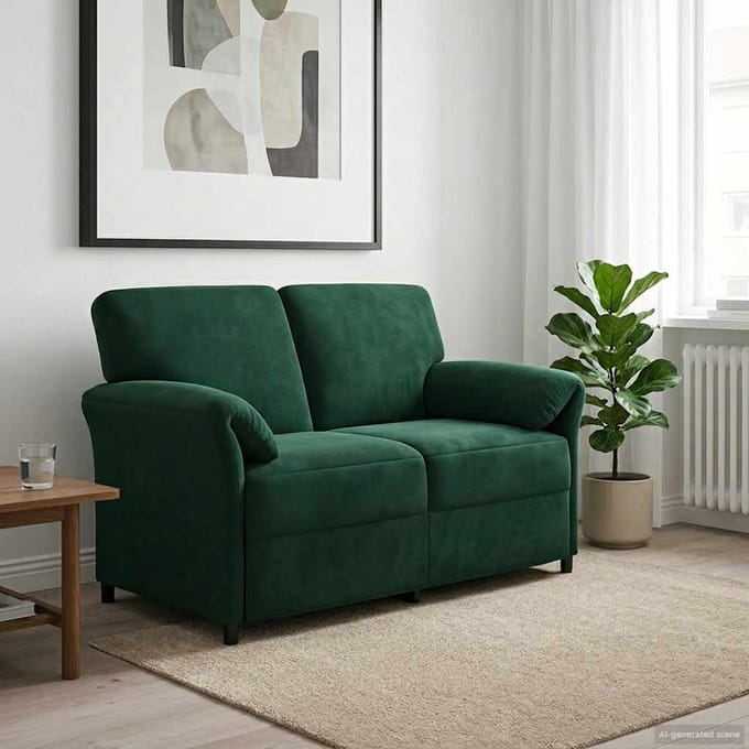 vidaXL - 2-Zits - Sofa - Donkergroen - 138 - x - 83 - x - 95 - cm - Fluweel