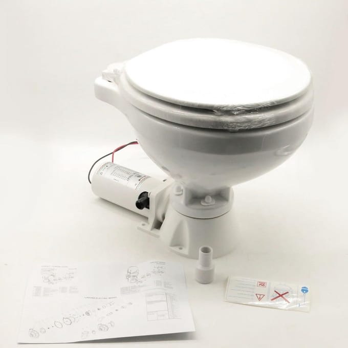 Compact Elektrisch Toilet met Houten Toiletzitting - 12V
