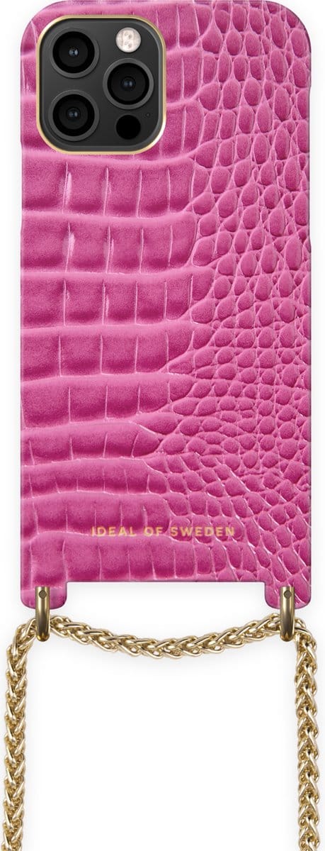 iDeal of Sweden Lilou Necklace Case Fuchsia Croco iPhone 12 PRO MAX