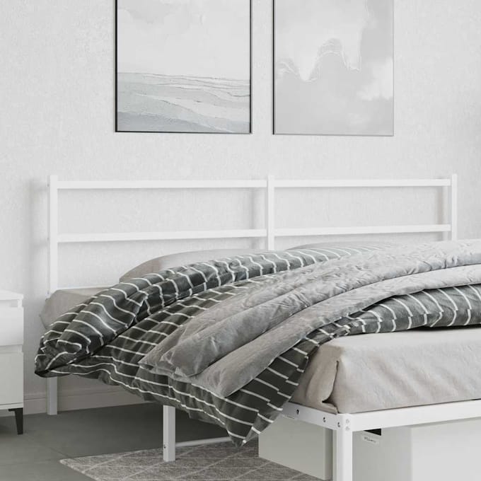 vidaXL - Vervangend - hoofdbord - 193 - cm - metaal - wit