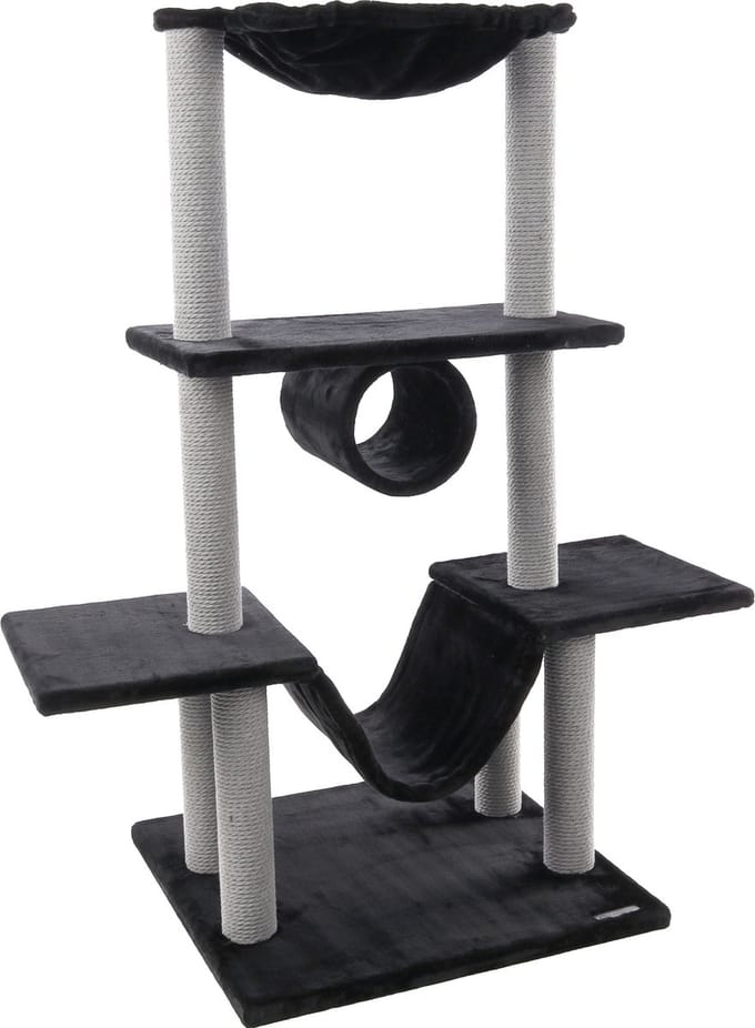 FLAMINGO - Kattenkrabpaal - Hamza - 60x57x122 - cm - zwart