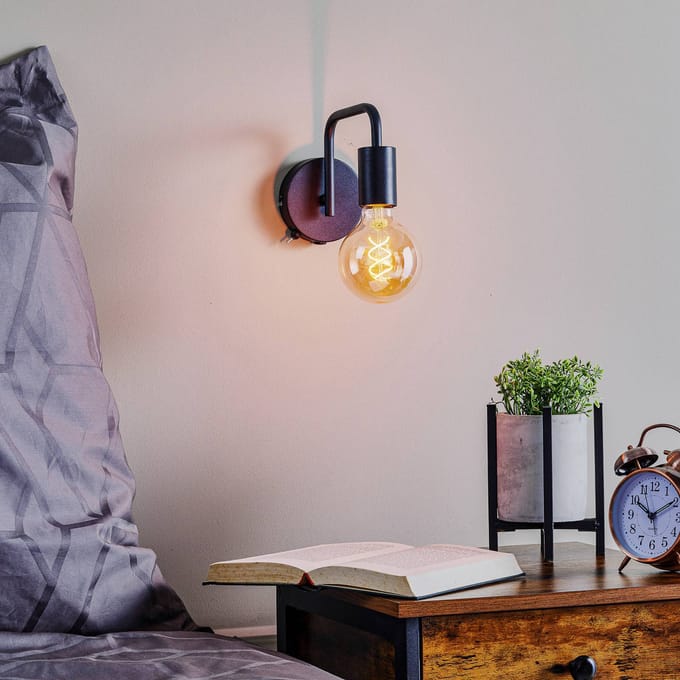 Trio Lighting Wandlamp Diallo zonder kap zwart mat