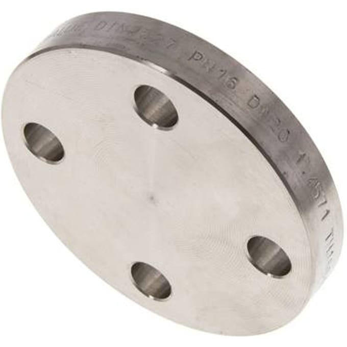Blindflens DN20-PN16 RVS 1.4571 DIN 2527