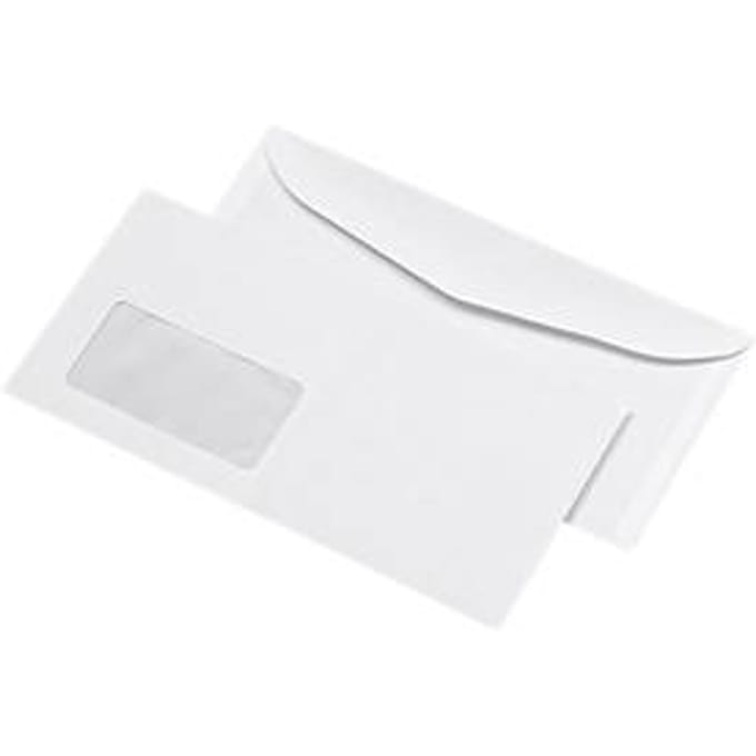Enveloppen 114 x 229 mm (C5/6) offset wit, 1000 stuks, met venster links
