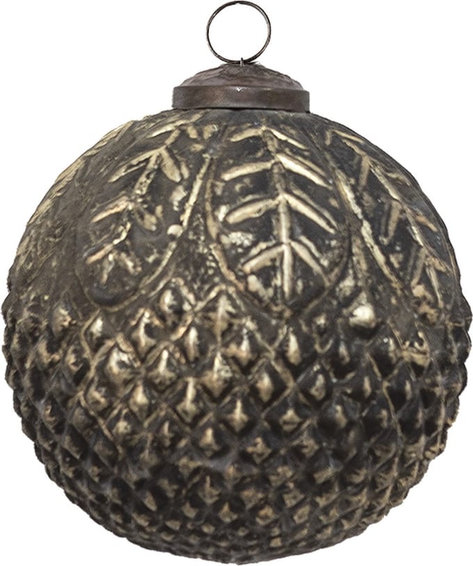 Clayre & Eef Kerstbal Overig Ø 9 cm Bruin Glas Kerstballen