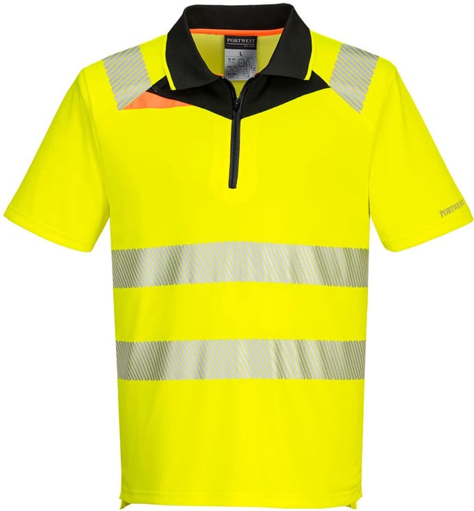 Portwest DX4 Hi-Vis polo K/M DX412 - Geel/Zwart - M