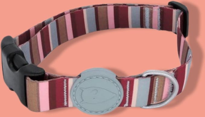 Morso - Halsband Hond Gerecycled Skyline Rood / Roze