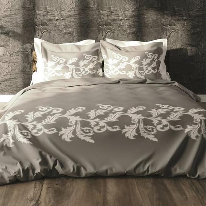 Yellow Juliane Dekbedovertrek - Eenpersoons - 140x200/220 cm - Grey