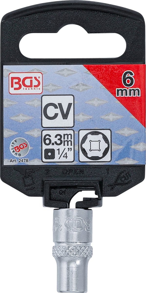 BGS Dopsleuteldop zeskant 1/4 6 mm