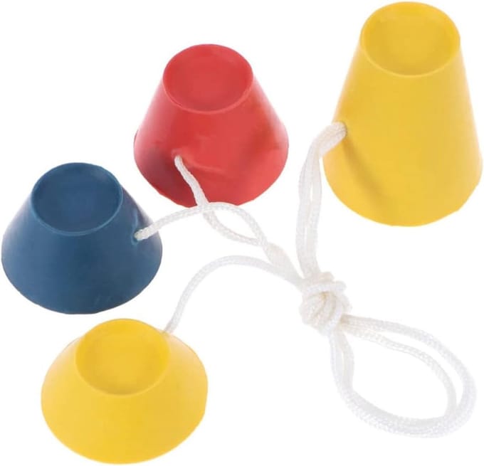 Set van 4 Multicolour Rubber Golf Tees voor Binnengebruik, Diverse Hoogtes en Jumbo Formaat voor Optimale Grip en Stabiliteit