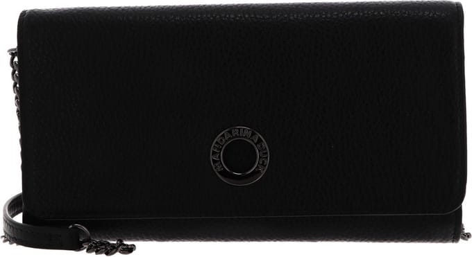 MANDARINA DUCK Leren Kaarthoes Schoudertas Mellow Leather Wallet Bag Nero Zwart