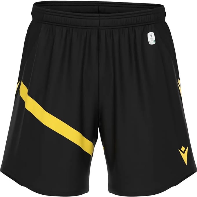 Macron Shen Eco Short Kinderen - Zwart / Geel | Maat: 7-8 Y