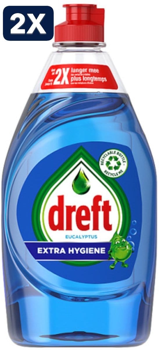 2 x Dreft Afwas - 430ml - extra hygiene - eucalyptus