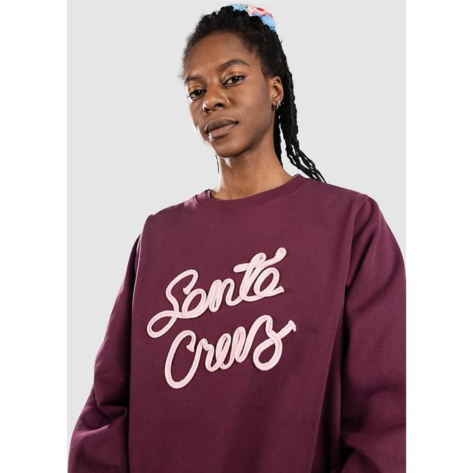 Santa Cruz Ribbon Script Front Crew Sweater rood