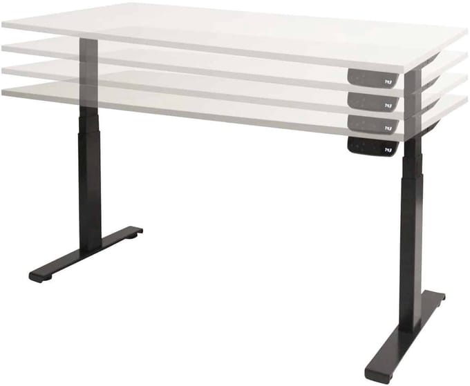 Dextro plus zit/sta 200x80cm, electrisch hoogte verstelbare werkplek, T-poot frame. Frame kleur wit (RAL9010) en blad Wit