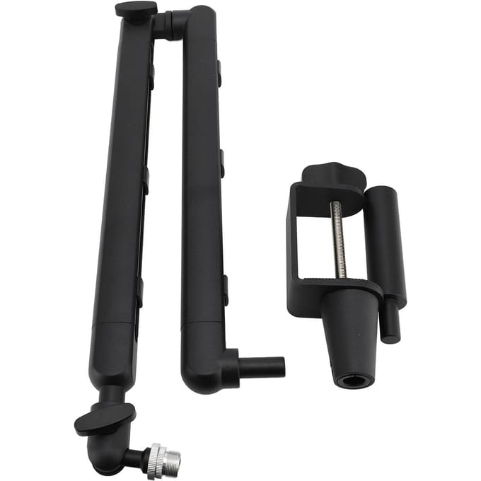 Bras de microphone perche pliable réglable support de microphone avec pince de montage sur bureau adaptateur à vis câble