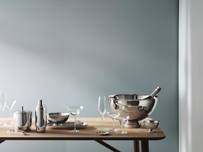 Georg Jensen - Manhattan Ijsemmer met tang - zilver