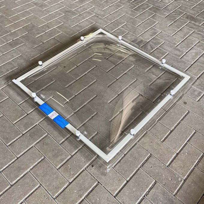 Lichtkoepel plexiglas helder 120x120 cm dubbelwandig