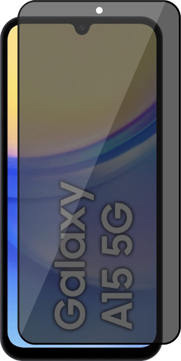 Privacy Screenprotector geschikt voor Samsung Galaxy A15 - Volledig Dekkend Glas Screen Protector