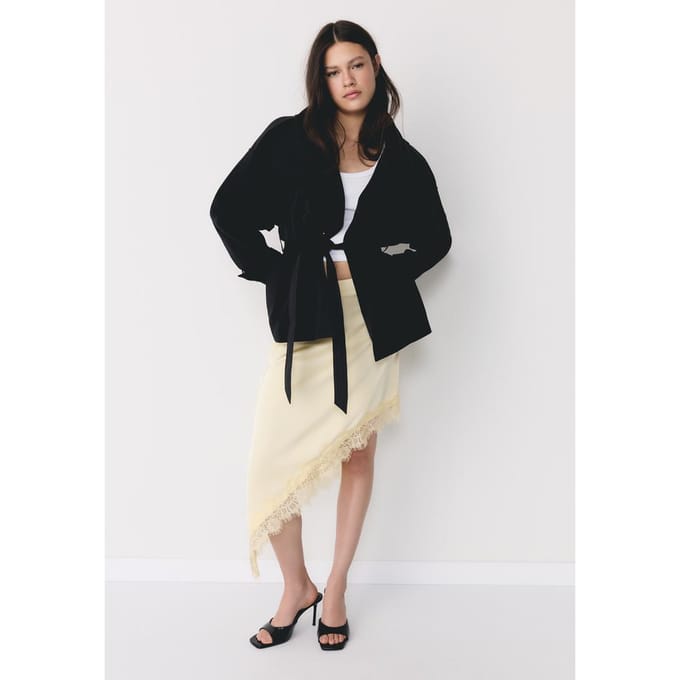 Stradivarius Trench met opstaande kraag  Zwart M
