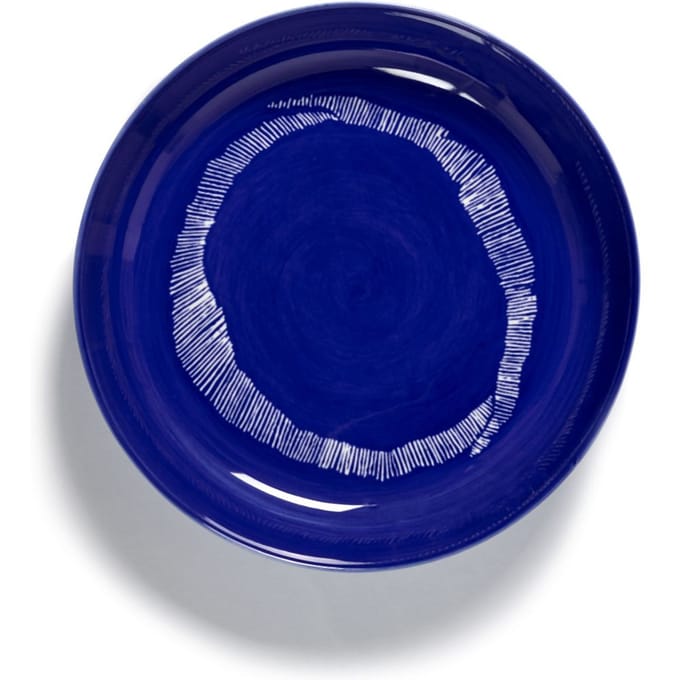 Serax Feast Diep Bord - Set - blauw/stripes wit