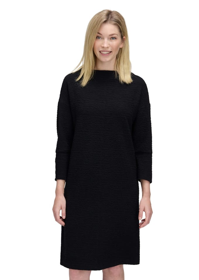 Jersey jurk met 3D-structuur - zwart - Gr. 44 van Goldner Fashion