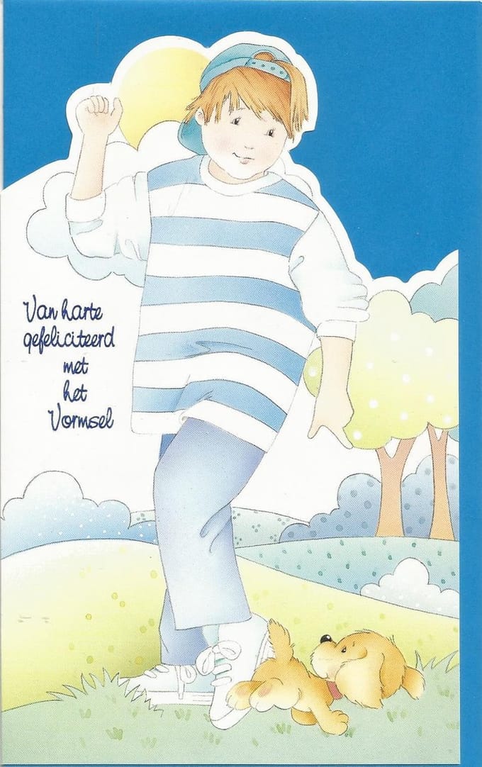 Wenskaart Vormsel jongen 5 stuks
