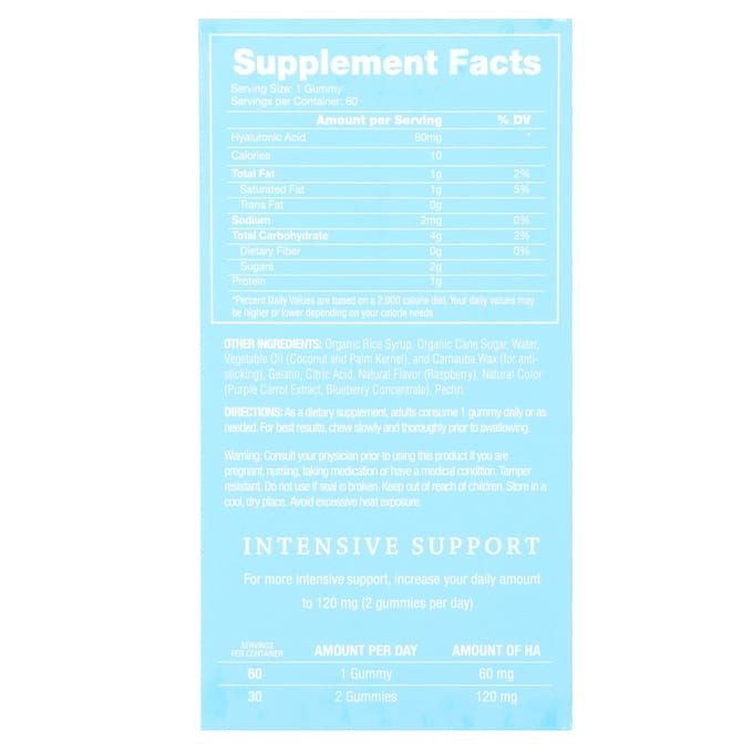 Hyalogic, beauté intérieure, gummies HA, baies, 60 gummies
