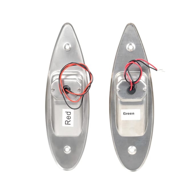 2 stuks 12V LED Navigatielichten Waterdichte Navigatielichten voor Marine Boot Rood en Groen Licht zilver